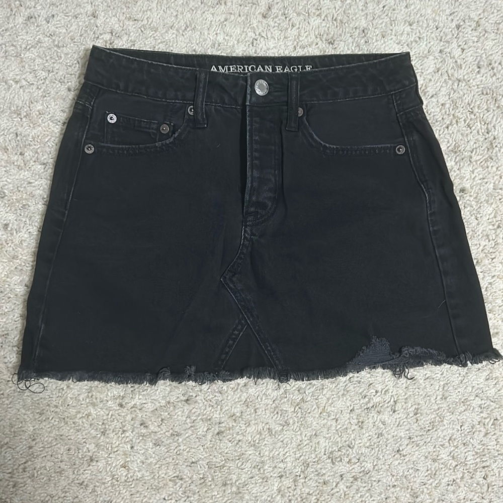 Black Jean mini skirt